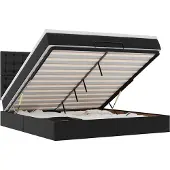 vidaXL Ottoman bed met matras en LED's 160x200cm kunstleer zwart
