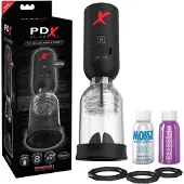 Pipedream PDX Elite Vibrerende Power Penis Pomp met Stimulatie – Transparant