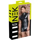 NEK - seksy heren top met studs en netdetails (zwart) - M