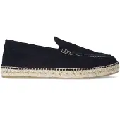Manfield Donkerblauwe suède espadrilles | Maat 42