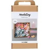 Creativ Company boetseerset bloemen pastelkleuren Silk Clay 3D kunstwerk.