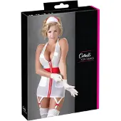 Cottelli – Sexy Zuster Outfit met Realistische Kenmerken Inclusief Hoofdband en Verstelbare Bandjes – Maat S – Wit