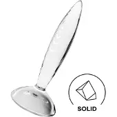 Satisfyer Sparkling Crystal - glazen dildo - geribbeld - transparant