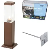 QAZQA Buitenlamp roestbruin met grondpin en kabelmof 45cm IP44 - Malios