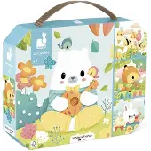 Janod - Puzzel - 4 pure puzzels in koffer - 6, 9, 12 en 16 stukjes
