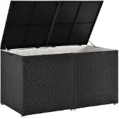 Juskys Polyrotan opbergbos Ikaria 950 ltr Zwart - 82.5 x 145 x 79.5 cm