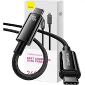 Baseus Tungsten Gold USB-C oplaadkabel, 240W, 1 meter, zwart