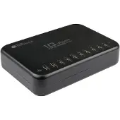 GOOD CONNECTIONS USB desktop snellaadstation , 10-poorts met 10 x USB-A, vermogen 120 W, zwart