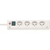 Brennenstuhl Bremounta stekkerdoos | 4-voudig | Wit | 1,5m H05VV-F 3G1,5 | Met schakelaar | FR/BE - 1150651124