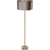 QAZQA Vloerlamp messing met velours kap taupe 50cm - Simplo