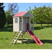 Wendi Toys Wtm8 | houten speelhuis | met glijbaan en zandbak | natuurlijk |