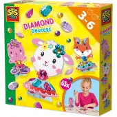 SES Creative Grote edelstenen, diamanten schilderset - Diamantdansers, Kinderset voor diamantschilderen, vanaf 3 jaar, Meerdere kleuren