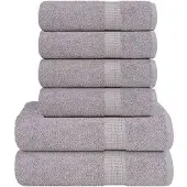 vidaXL 6-delige Handdoekenset FROGN 360 g/m² grijs