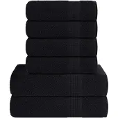 vidaXL 6-delige Handdoekenset FROGN 360 g/m² zwart