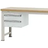 Manuflex onderbouw met schuifladen, voor werkbank Profi diepte 700 mm, lichtgrijs