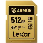 Lexar LSDAMGL512G, 512 GB, SDXC, UHS-II, 280 MB/s, 205 MB/s, Class 3 (U3)
