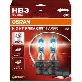 Ams-OSRAM NIGHT BREAKER LASER HB3 P20d, 12 V/60 W (verpakking met 2 stuks)