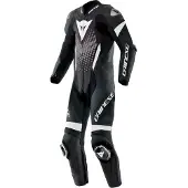 Dainese Laguna Seca 6, leren pak 1st. geperforeerd ,Zwart/Wit/Grijs ,54