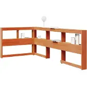 vidaXL Boekenkast Hoofdeinde L-vormig 80 cm grenenhout wasbruin