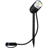 Paulmann Plug & Shine spot Pike, ZigBee, RGBW dimbaar, zwart, Kunststof, Modern