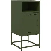 vidaXL Nachtkastje 36x39x78 cm staal olijfgroen