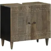 vidaXL Wastafelonderkast, 62x33x58 cm, massief mangohout