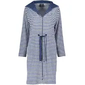 Cawö Badjas Home 834 Capuchon & Tunnelkoord Women Night Blue-M