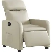 vidaXL Fauteuil elektrisch verstelbaar kunstleer crèmekleurig
