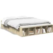 vidaXL Bedframe bewerkt hout sonoma eikenkleurig 120x200 cm