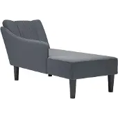 vidaXL Chaise longue met rechterarmleuning fluweel donkergrijs