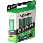 Coast 1x4 Zithion-X Mignon AA oplaadbare batterij, USB-C oplaadpoort