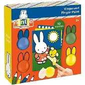 Bambolino toys Nijntje Vingerverf set - 4 kleuren verf en 10 kaarten - Peuter en kleuter speelgoed - Knutselen - Voor meisjes en jongens - Vanaf 2 jaar - Speelgoed kinderen -