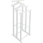 Italia MAXI Bianco - Kledingstandaard in Hout - Dressboy - 2 Kledinghangers en 2 Broekhangers - Wit