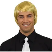 Comedia Carnaval verkleed pruik - Brits/popster - blond - kort haar stijl - heren