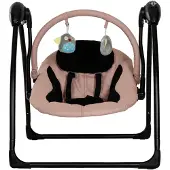 Qute Schommelstoel Q-Swing Softpink Uil / Zwart Frame