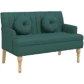 vidaXL Bankje met kussens 113x64,5x75,5 cm stof donkergroen