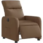 vidaXL Fauteuil verstelbaar elektrisch stof bruin