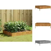 vidaXL Verhoogde plantenbak 100x100x33,5 cm, staal met cortenstaalafwerking