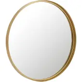 J-Line Mirror round high border metal/glass gold small