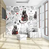 Artgeist Fotobehang - Katten in de liefde