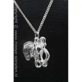 MOOYE ® - Collectie Zilveren Olifantenkop ketting hanger