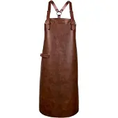 Xapron - New York Schort met Schouderbanden Large Leer - Leer - Bruin -