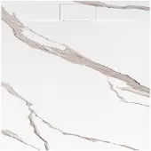 REA Douchebak Bazalt Carrara White 90x90