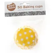 House of Marie Cupcake Vormpjes (Baking Cups) - Stippen Geel - pk/50