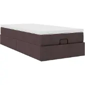 vidaXL Ottoman bed met matras 90x190cm stof donkerbruin