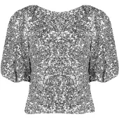 HARPER & YVE Dames Tops & T-shirts Marsja-ls - Zilver - Maat XS