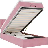 vidaXL Ottoman bed met matras 90x200cm fluweel roze