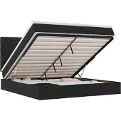 vidaXL Ottoman bed met matras en LED's 160x200cm stof zwart