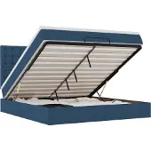 vidaXL Ottoman bed met matras en LED's 160x200cm stof blauw