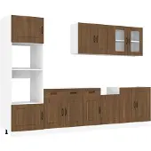 vidaXL 7-delige Keukenkastenset Kalmar bewerkt hout bruin eikenkleur